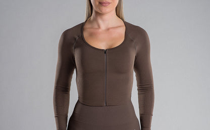 Zip Seamless Crop Top